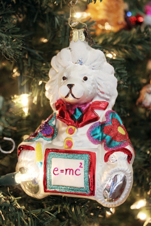 Einstein Bear Blown Glass Ornament