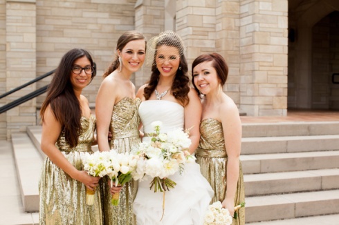 Bridal Party-14 Bridesmaids Gold Dresses