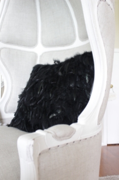 RH Versailles Chair ZGallerie Whisper Pillow Black