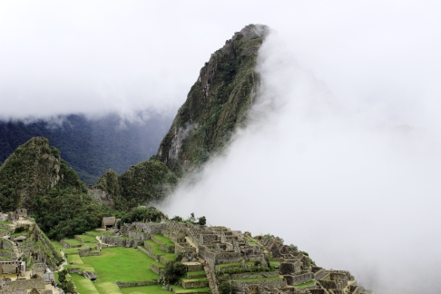 Machu Picchu Peru in Clouds
